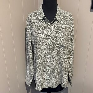 B36 Equipment Women's Large Leopard Print Button-Down Shirt